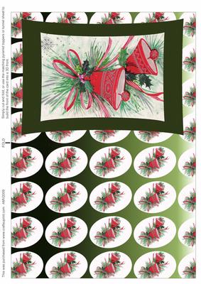 Christmas Colourful Bells Curved Block Card