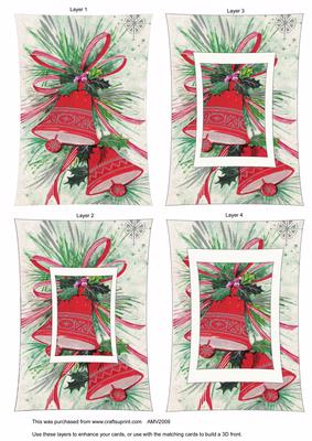 Christmas Colourful Bells Curved Block Tunnel Sheet
