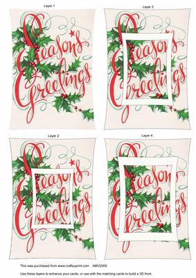 Christmas Seasons Greetings Curved Block Tunnel Sheet