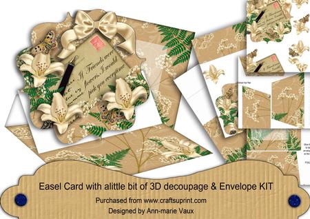 Cream Lily If Friends Were -  Easel Card Envelope Kit