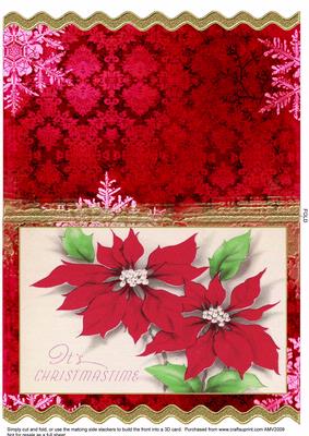 Christmas Poinsettia Wavy Card