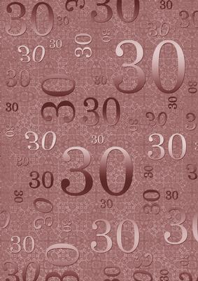 Dusky Pink Metallic 30 Birthday A4 Backing Paper