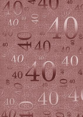 Dusky Pink Metallic 40 Birthday A4 Backing Paper