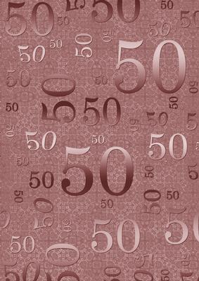 Dusky Pink Metallic 50 Birthday A4 Backing Paper