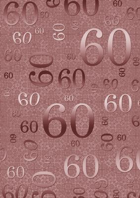 Dusky Pink Metallic 60 Birthday A4 Backing Paper
