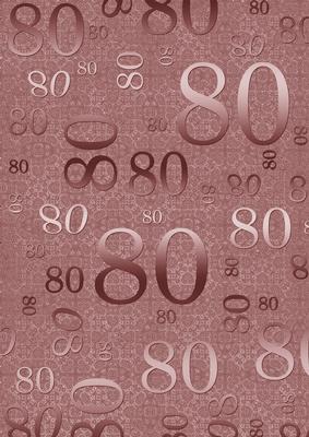 Dusky Pink Metallic 80 Birthday A4 Backing Paper