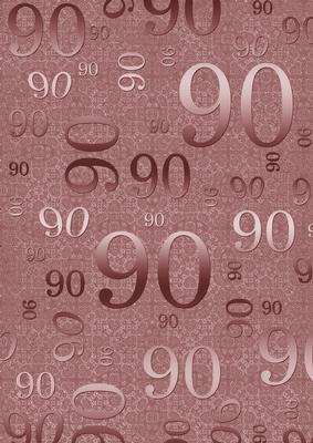 Dusky Pink Metallic 90 Birthday A4 Backing Paper