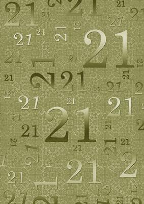 Olive Metallic 21 Birthday A4 Backing Paper