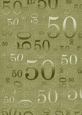 Olive Metallic 50 Birthday A4 Backing Paper