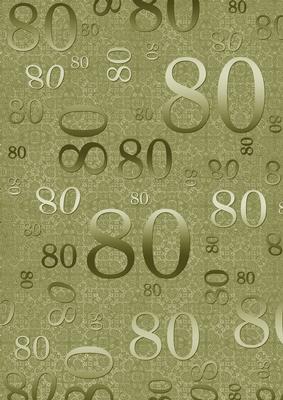 Olive Metallic 80 Birthday A4 Backing Paper