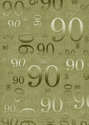 Olive Metallic 90 Birthday A4 Backing Paper