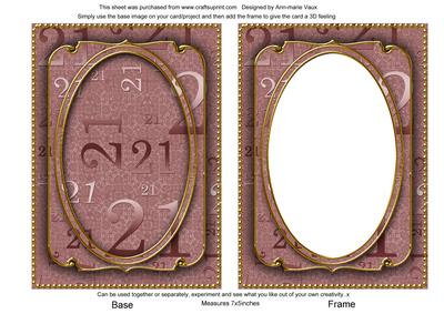 Dusky Pink Metallic 21 Birthday 7x5in Shaker Frame and Base