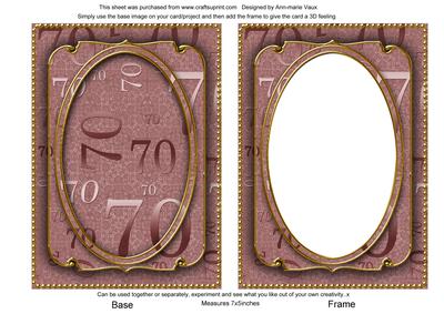 Dusky Pink Metallic 70 Birthday 7x5in Shaker Frame and Base