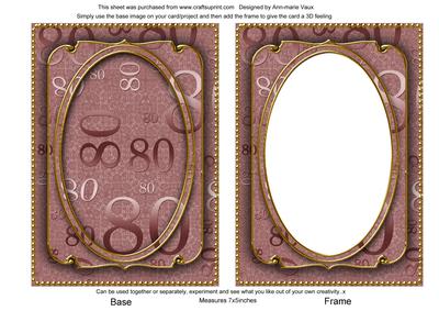 Dusky Pink Metallic 80 Birthday 7x5in Shaker Frame and Base