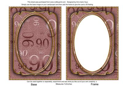 Dusky Pink Metallic 90 Birthday 7x5in Shaker Frame and Base