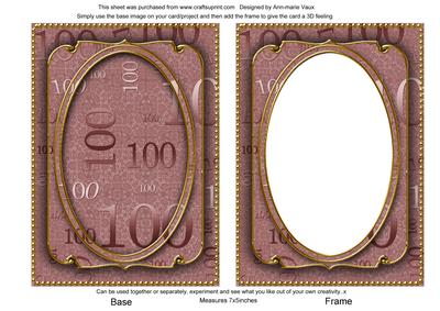 Dusky Pink Metallic 100 Birthday 7x5in Shaker Frame and Base