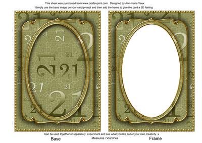 Olive Metallic 21 Birthday 7x5in Shaker Frame and Base