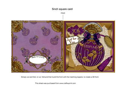 Amethyst Perfume 30th Birthday Folded Picture Card