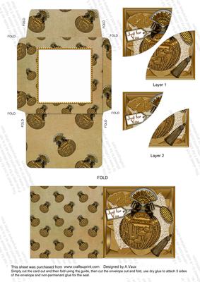 Gold Perfume 90th Mini Card Envelope Duo Corner Stacker