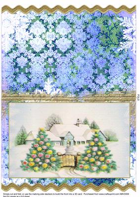 Twin Christmas Trees Wavy Card
