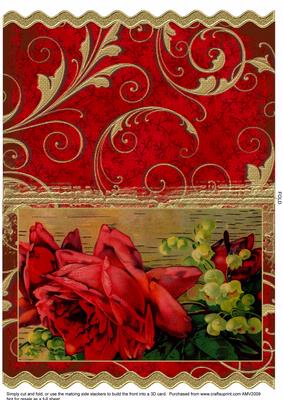 Vivid Roses Wavy Card