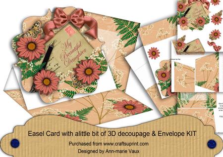 Dusky Daisy Beautiful Daughter Easel Card Envelope Kit