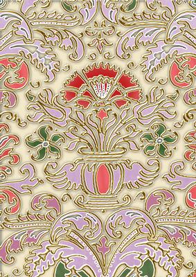 Lilac Pastel Enamel Damask A4 Backing Paper