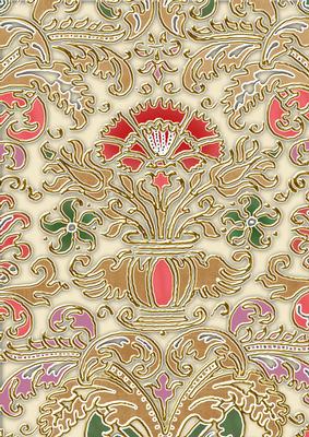Vintage Tea Pastel Enamel Damask A4 Backing Paper