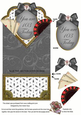 Black Roulette 103 Today Spring Card with Decoupage