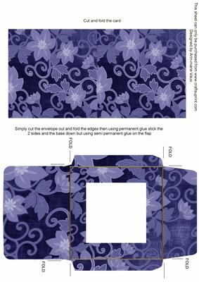 Blue All Over Floral Midi Card and Envelope