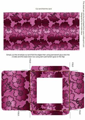 Cerise Metallic Floral Print Midi Card and Envelope