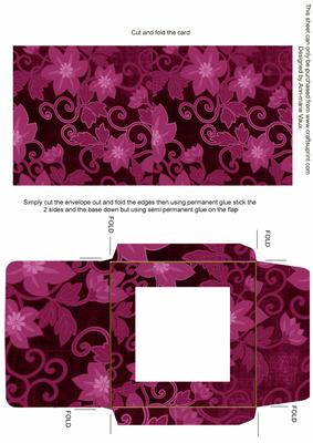 Cerise All Over Floral Midi Card and Envelope Sheet
