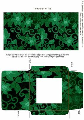 Dark Green All Over Floral Midi Card and Envelope Sheet