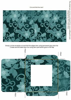 Dusky Teal All Over Floral Midi Card and Envelope Sheet