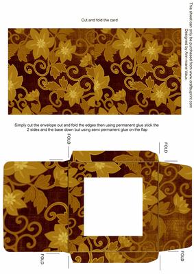 Gold All Over Floral Midi Card and Envelope Sheet