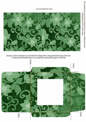 Mid Green All Over Floral Midi Card and Envelope Sheet