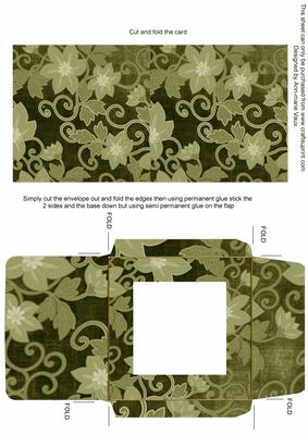 Olive All Over Floral Midi Card and Envelope Sheet