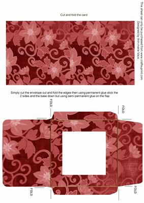 Red All Over Floral Midi Card and Envelope Sheet