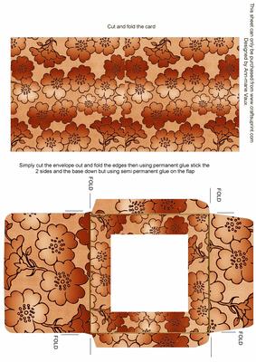 Burnt Orange Metallic Floral Midi Card and Envelope Sheet