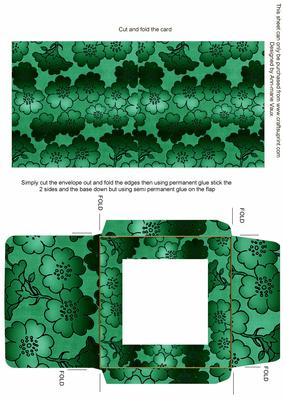 Dark Green Metallic Floral Midi Card and Envelope Sheet