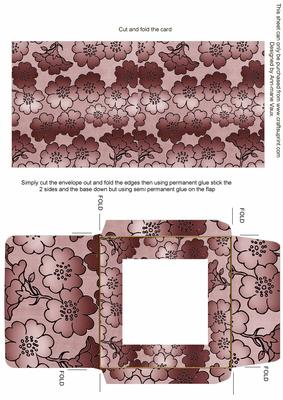 Dusky Pink Metallic Floral Midi Card and Envelope Sheet