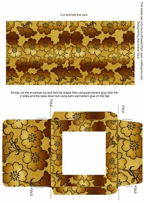 Gold Metallic Floral Midi Card and Envelope Sheet