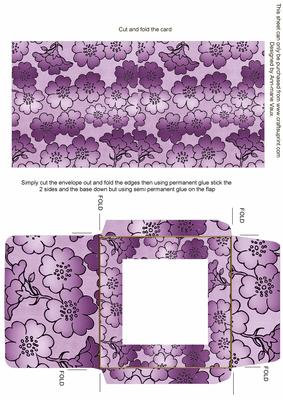 Lilac Metallic Floral Midi Card and Envelope Sheet
