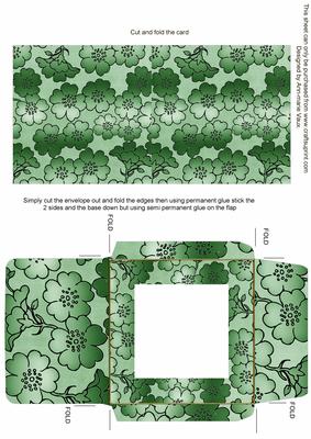 Mid Green Metallic Floral Midi Card and Envelope Sheet