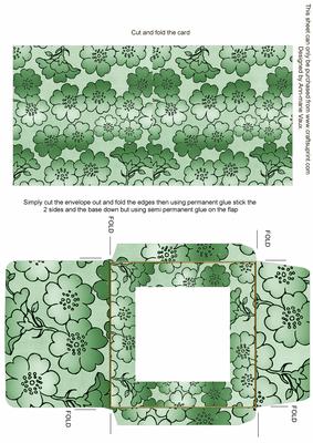 Mint Green Metallic Floral Midi Card and Envelope Sheet