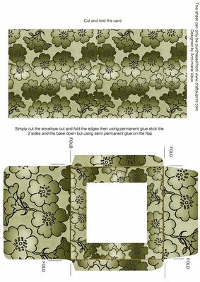 Olive Metallic Floral Midi Card and Envelope Sheet