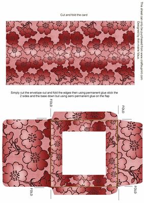 Red Metallic Floral Midi Card and Envelope Sheet