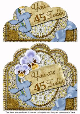 Blue Pansies 45 Today Giant 8in Scallop Bottom Stacker