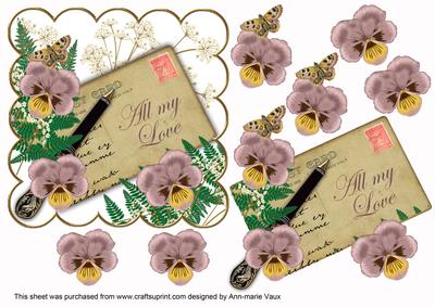 Dusky Pink Pansy All My Love Ink Saver 6in Step by Step