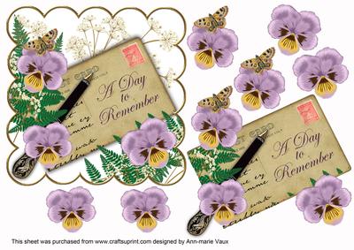 Lilac Pansy a Day to Remember Ink Saver 6in Step by Step